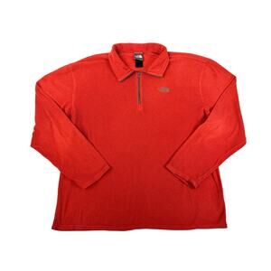 The North Face Mens XL Red 1/4 Zip Fleece Pullover Jacket Lightweight Outdoor